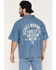 Image #1 - Dickies X Harley Davidson Men's Embroidered Short Sleeve Button-Down Denim Work Shirt, Light Wash, hi-res