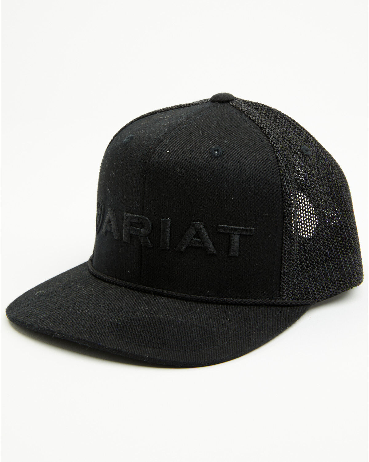Ariat Men's Embroidered Logo Ball Cap, Black, hi-res