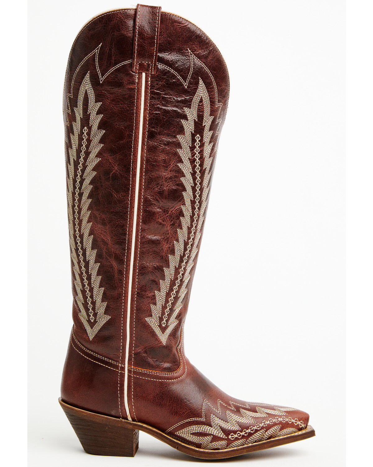Image #2 - Laredo Women's Roxelle Wide Calf Tall Western Boots - Snip Toe, Red, hi-res