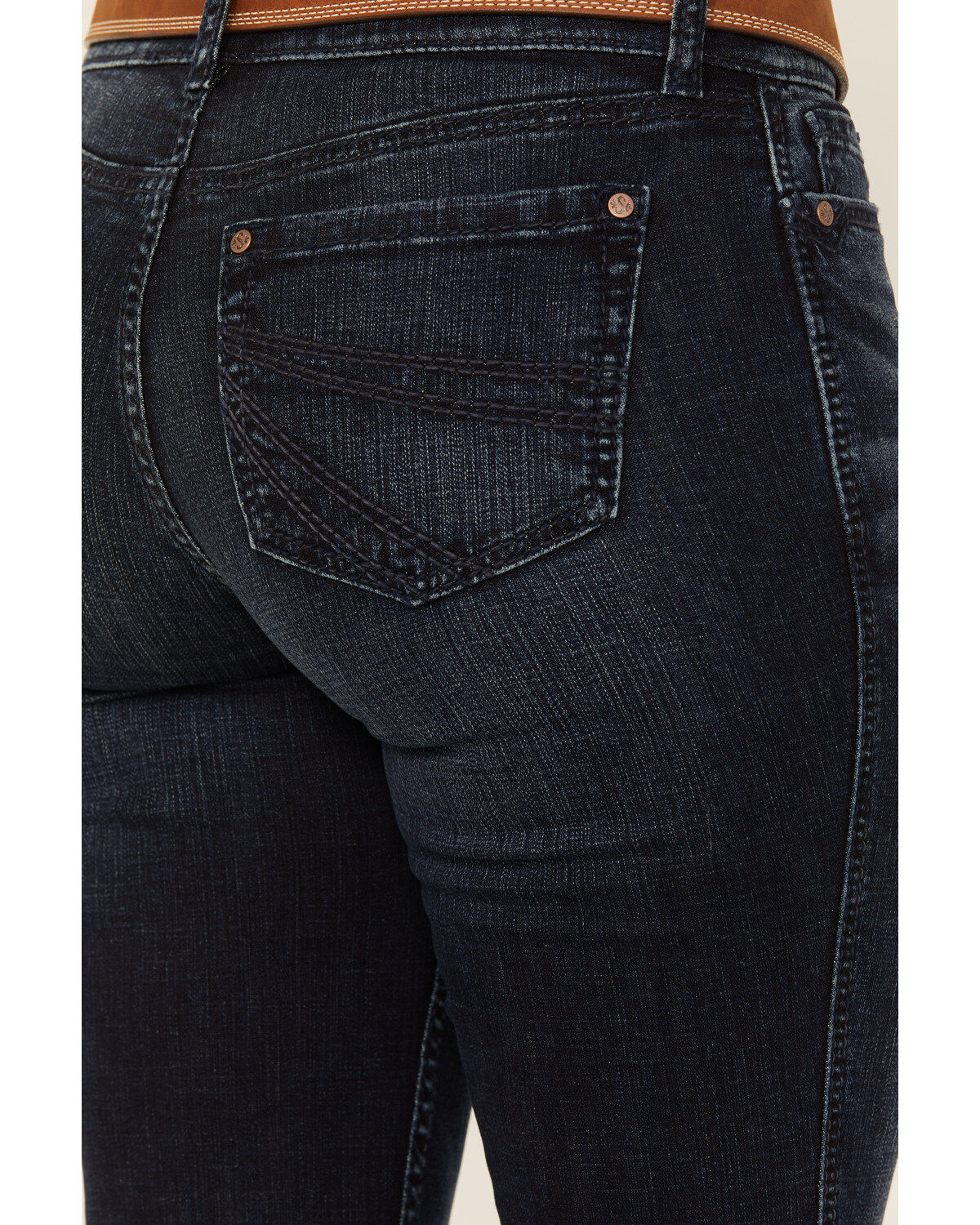 Image #4 - Shyanne Women's Shay Mid Rise Bootcut Performance Stretch Denim Jeans, Dark Wash, hi-res