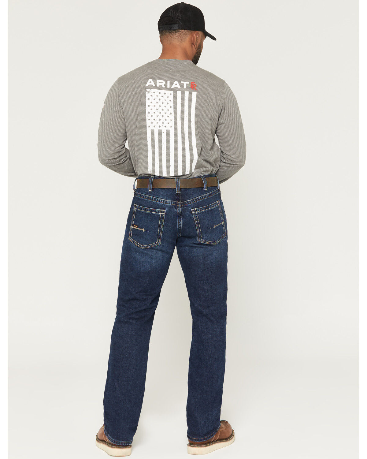 Image #3 - Ariat Men's M4 Rebar Medium Wash Acclimatized Relaxed Bootcut Stretch Denim Jeans, Medium Wash, hi-res