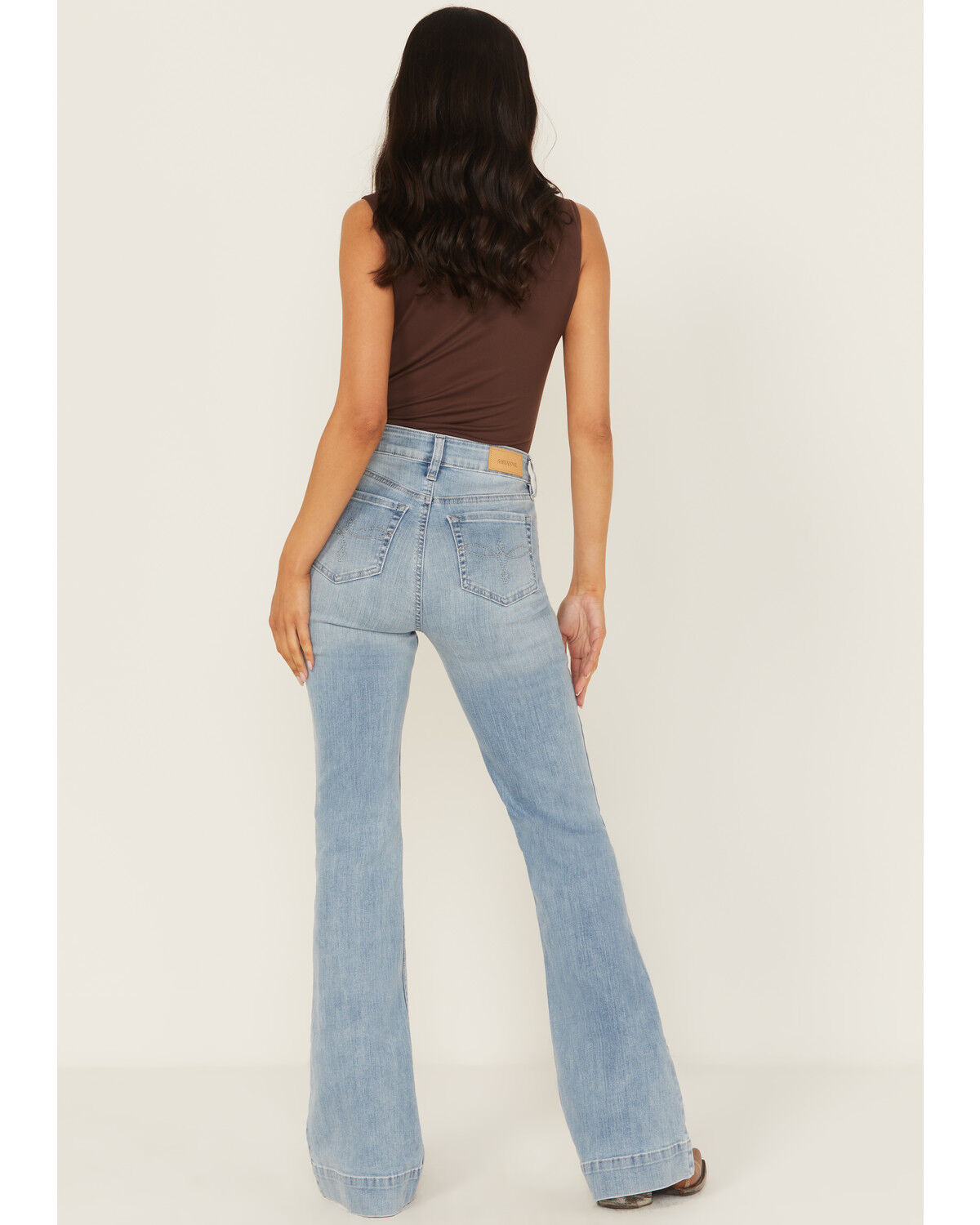 Image #3 - Shyanne Women's Joni High Rise Trouser Super Stretch Denim Jeans, Light Wash, hi-res