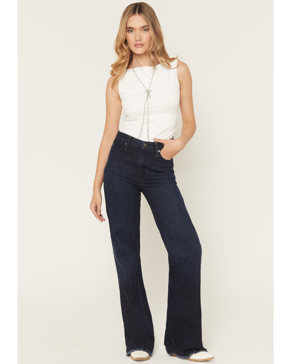 Kimes Ranch Women's Dark Wash High Rise Olivia Wide Leg Stretch Denim Jeans, Dark Wash, hi-res