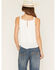 Image #4 - Eyeshadow Women's Cross Stitch Embroidered Lace Trim Tank, White, hi-res