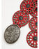 Image #2 - Shyanne Women's Round Concho Belt, Red, hi-res