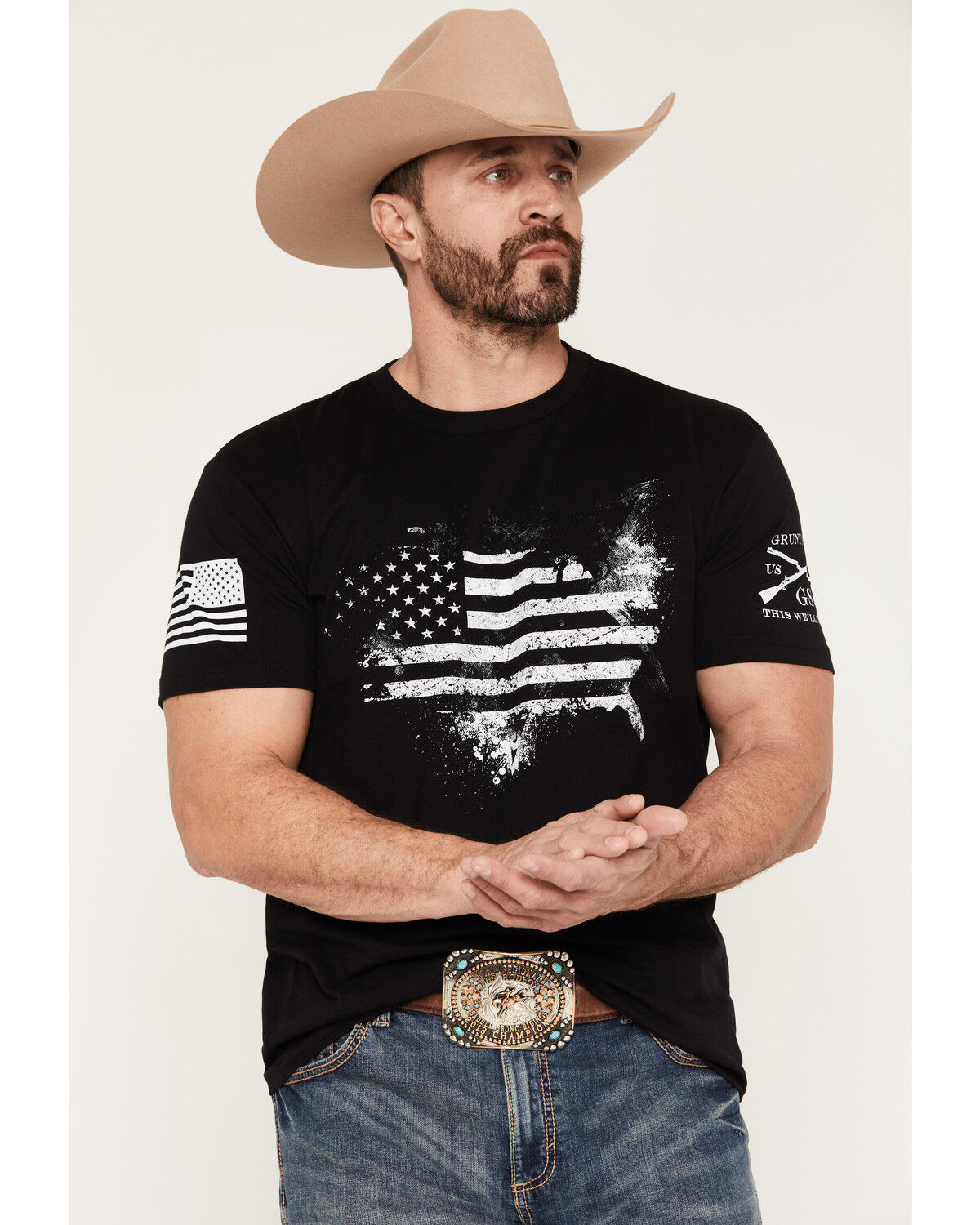 Grunt Style Men's American Acid Short Sleeve Graphic T-Shirt, Black, hi-res