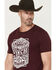 Image #2 - Cinch Men's Logo Short Sleeve Graphic T-Shirt, Burgundy, hi-res