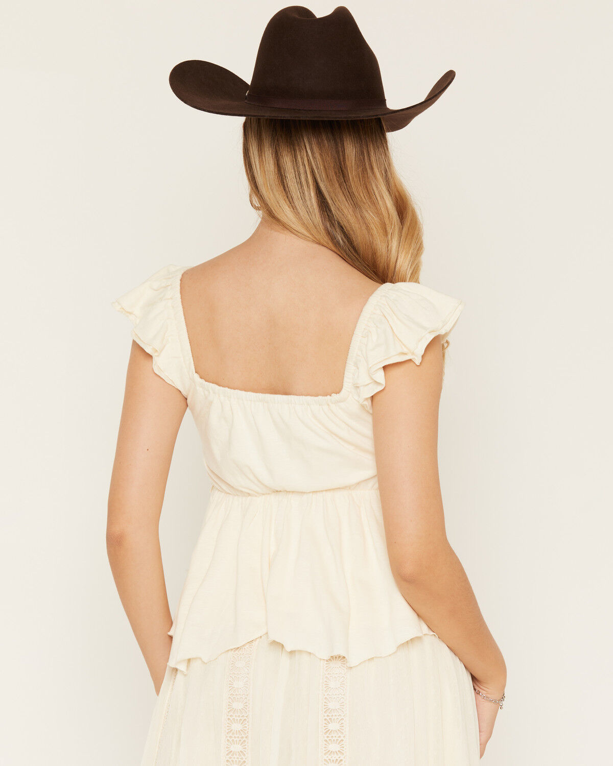 Image #6 - Cleo + Wolf Women's Flutter Solid Sleeveless Shirt, Ivory, hi-res