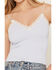 Image #3 - By Together Women's Lace Trim Sleeveless Tank Top, Blue, hi-res