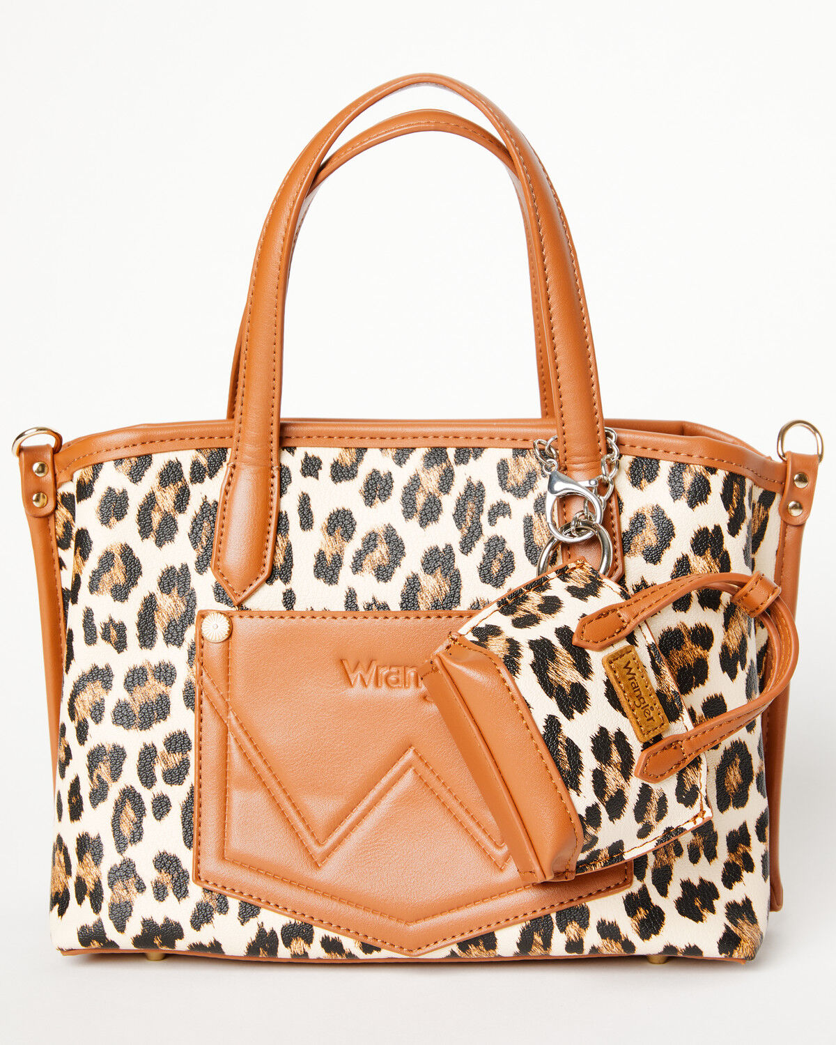 Image #1 - Wrangler X Boot Barn Leopard Print Mini Handbag Charm, Leopard, hi-res