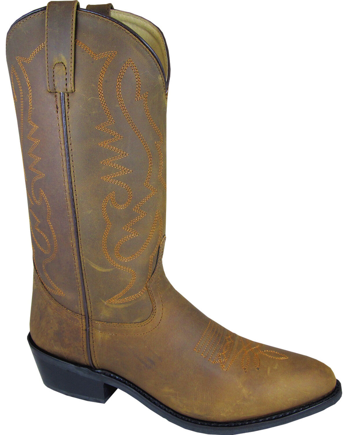 Image #1 - Smoky Mountain Men's Distressed Denver Western Boots - Round Toe, Brown, hi-res