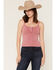 Image #1 - Wild Moss Women's Solid Rib Knit Tank Top, Mauve, hi-res