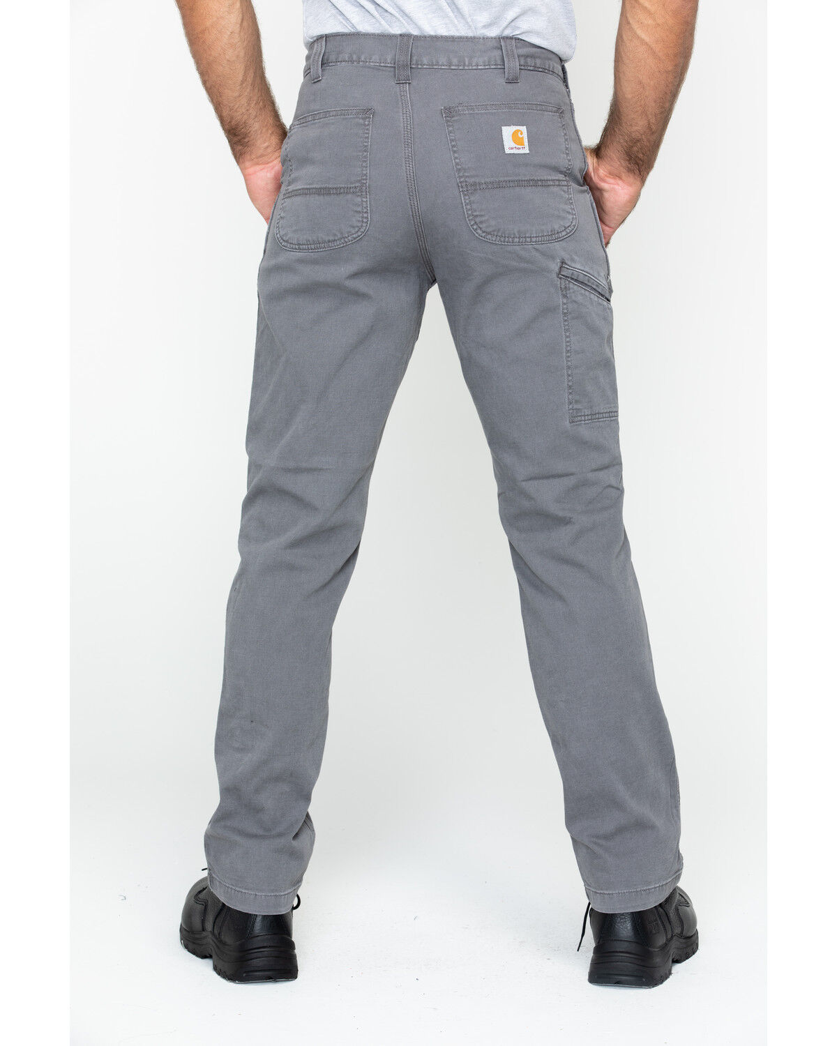 Image #2 - Carhartt Men's Rugged Flex&reg; Rigby Dungaree Stretch Work Pants - Big, Grey, hi-res