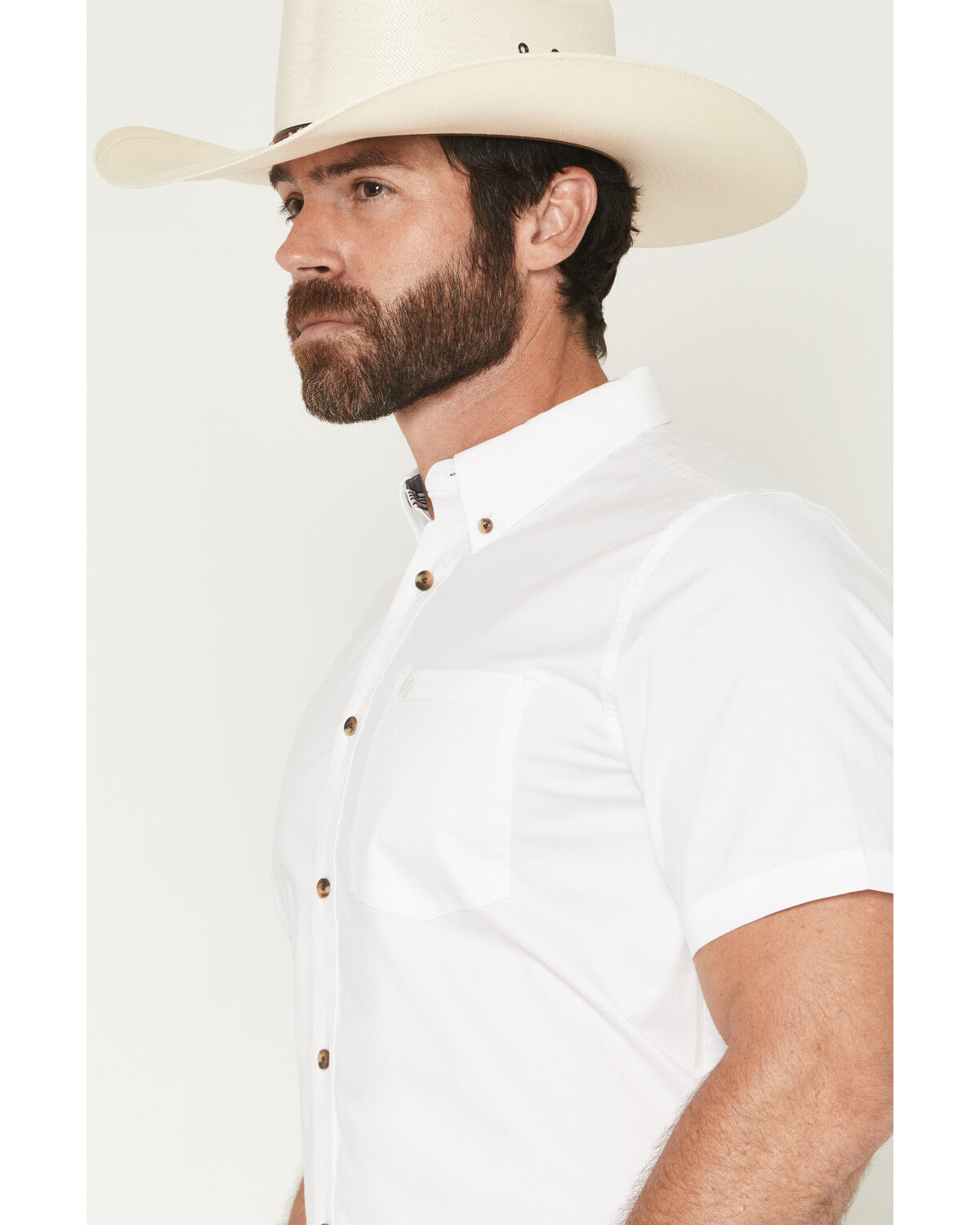 Image #2 - Cody James Men's Basic Solid Short Sleeve Button-Down Stretch Western Shirt, White, hi-res