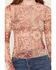Image #3 - Ash & Violet Women's Bandana Print Long Sleeve Mesh Shirt, Rust Copper, hi-res
