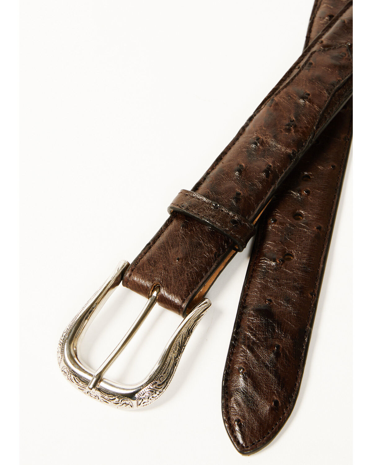 Image #2 - Cody James Black 1978&trade; Men's Exotic Full-Quill Ostrich Belt, Dark Brown, hi-res
