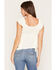 Image #4 - Wild Moss Women's Solid Hanky Hem Short Sleeve Top, Ivory, hi-res