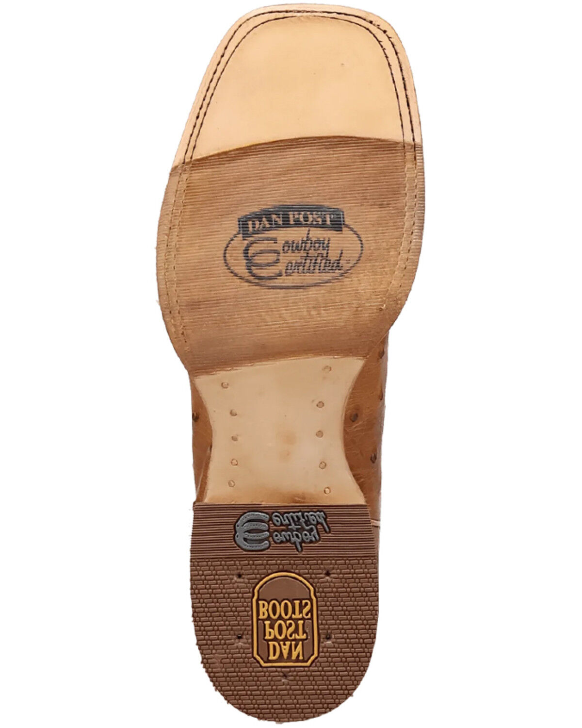 Image #7 - Dan Post Men's Drayden Exotic Full Quill Ostrich Western Boots - Broad Square Toe, Heather Brown, hi-res