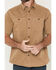 Image #3 - Hawx Men's Burr Solid Short Sleeve Button-Down Work Shirt, Khaki, hi-res