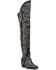 Image #1 - Azalea Wang Women's Kess Thigh High Western Boots - Snip Toe, Black, hi-res