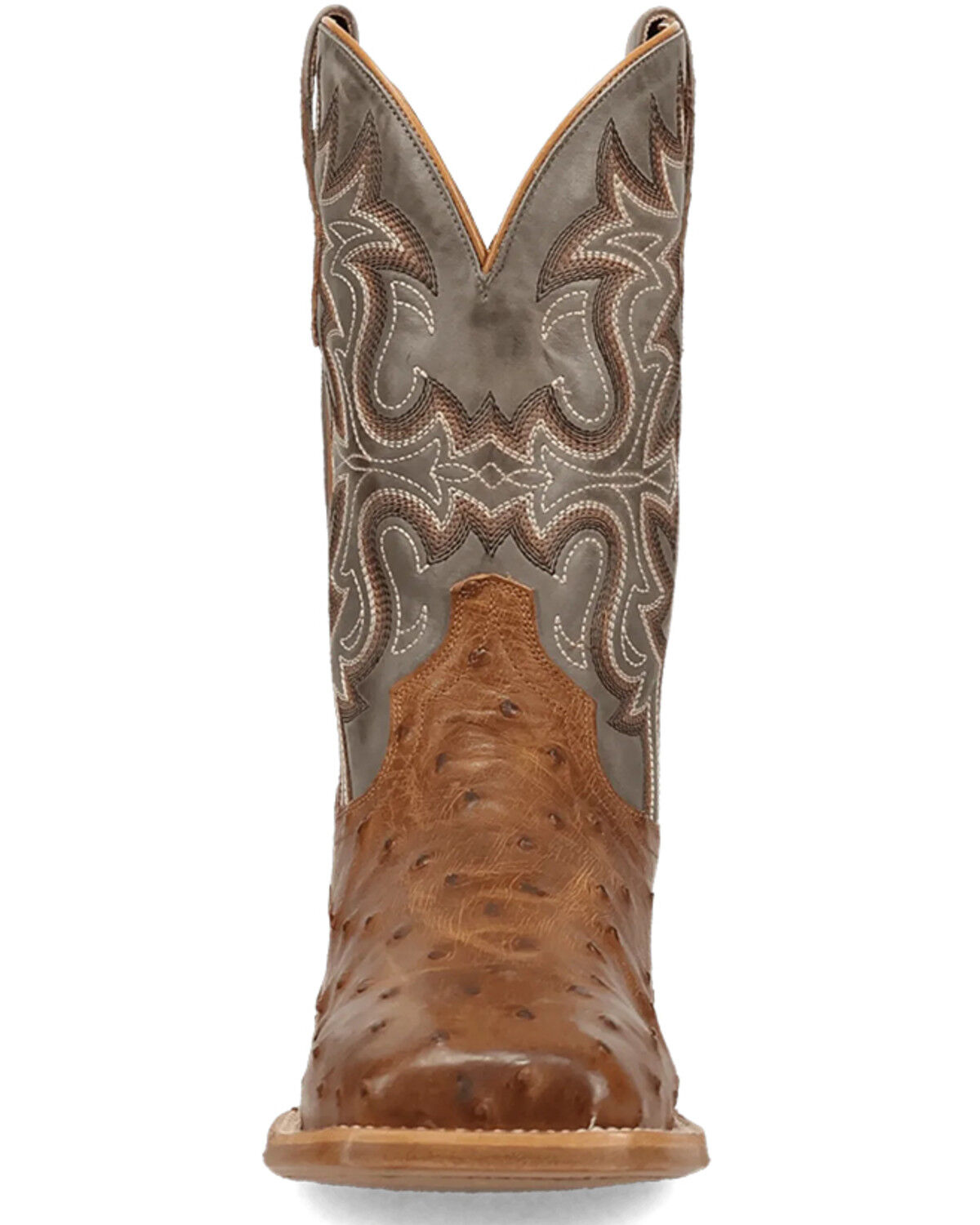 Image #4 - Dan Post Men's Drayden Exotic Full Quill Ostrich Western Boots - Broad Square Toe, Heather Brown, hi-res