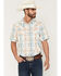 Image #1 - RANK 45&reg; Men's RODEOTEK&trade; 2.0 Everglades Southwestern Print Short Sleeve Snap Western Shirt, Ivory, hi-res