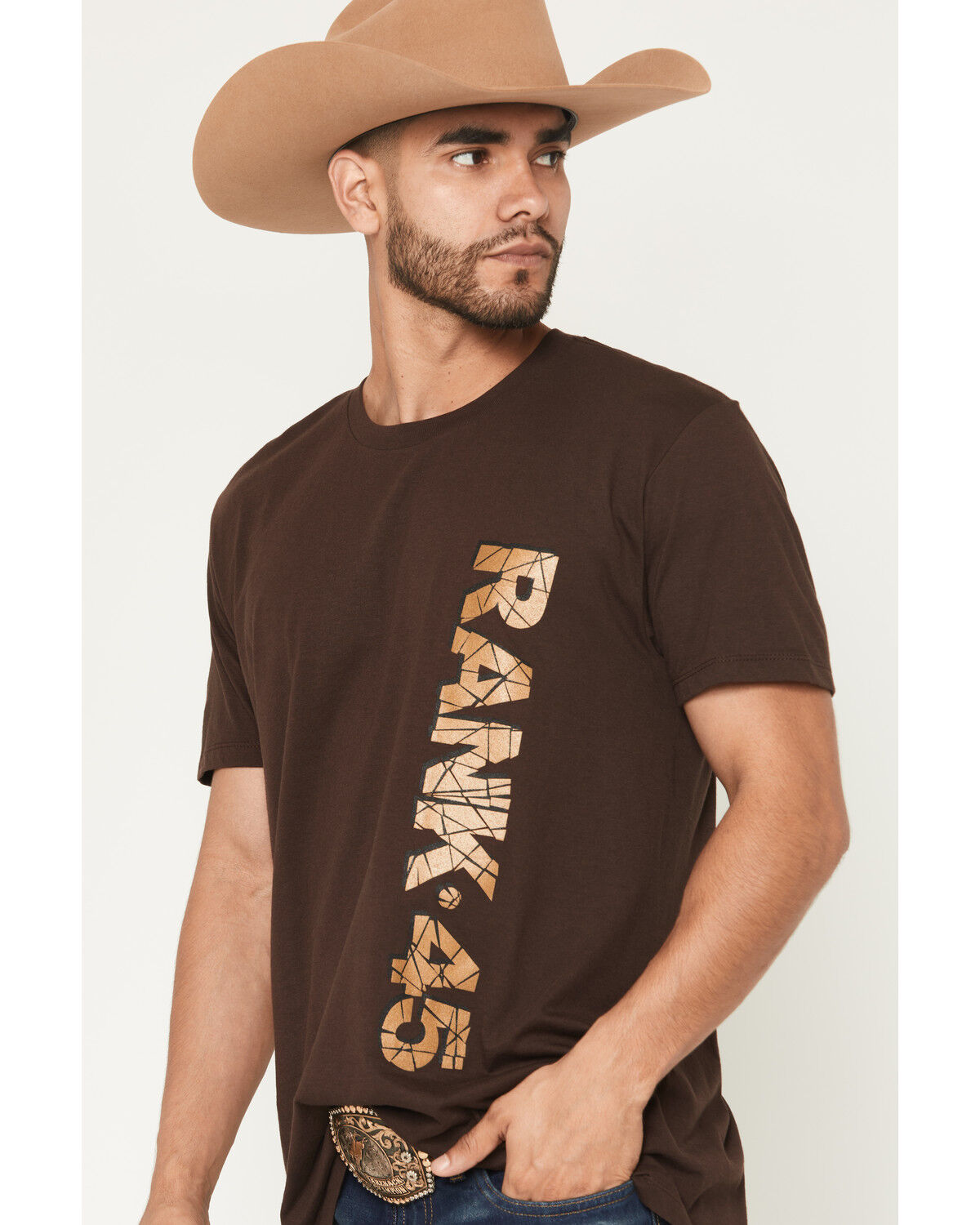 Image #2 - RANK 45&reg; Men's Shattered Short Sleeve Graphic T-Shirt, Dark Brown, hi-res