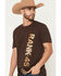 Image #2 - RANK 45&reg; Men's Shattered Short Sleeve Graphic T-Shirt, Dark Brown, hi-res
