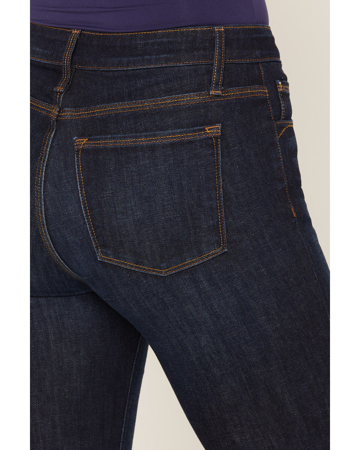 Image #3 - Haala Women's Deep Ocean Dark Wash Bella Trouser Flare Stretch Denim Jeans, Dark Wash, hi-res