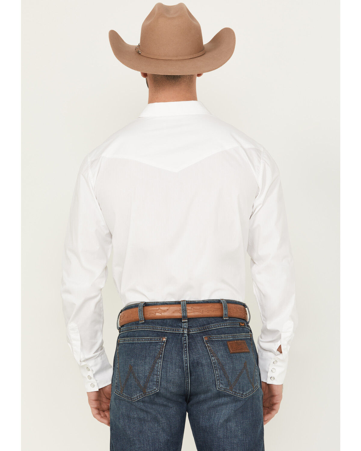 Image #4 - Gibson Men's Solid Long Sleeve Pearl Snap Western Shirt, White, hi-res
