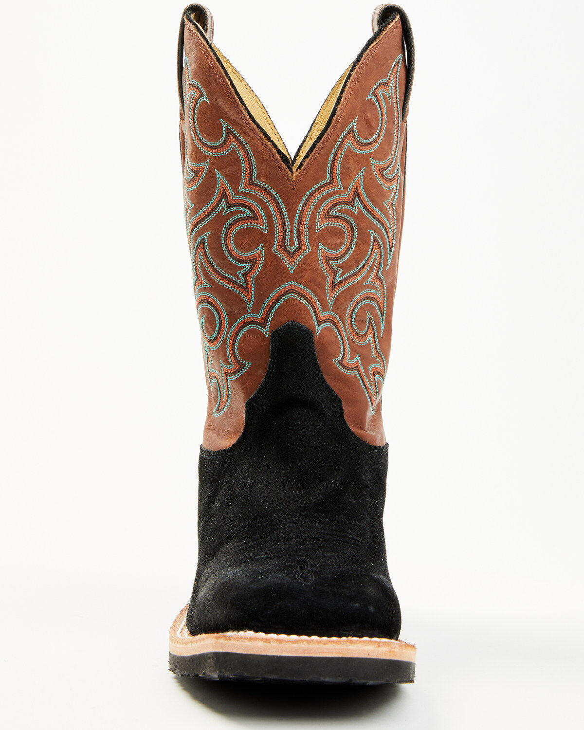 Image #4 - Justin Men's Alamo Roughout Performance Western Boots - Broad Square Toe, Black, hi-res