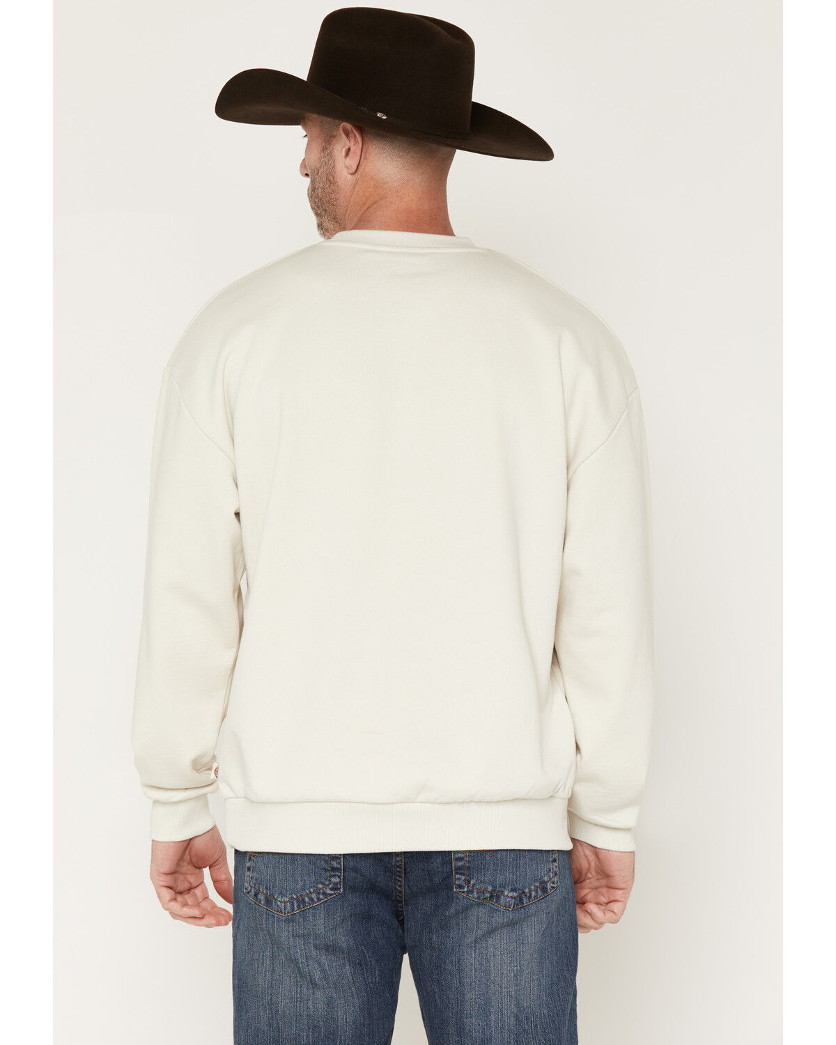 Image #4 - Dickies X Harley Davidson Men's Embroidered Logo Crewneck, Cream, hi-res