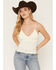 Image #1 - By Together Women's Eyelet Cutout Sleeveless Tank Top, Ivory, hi-res
