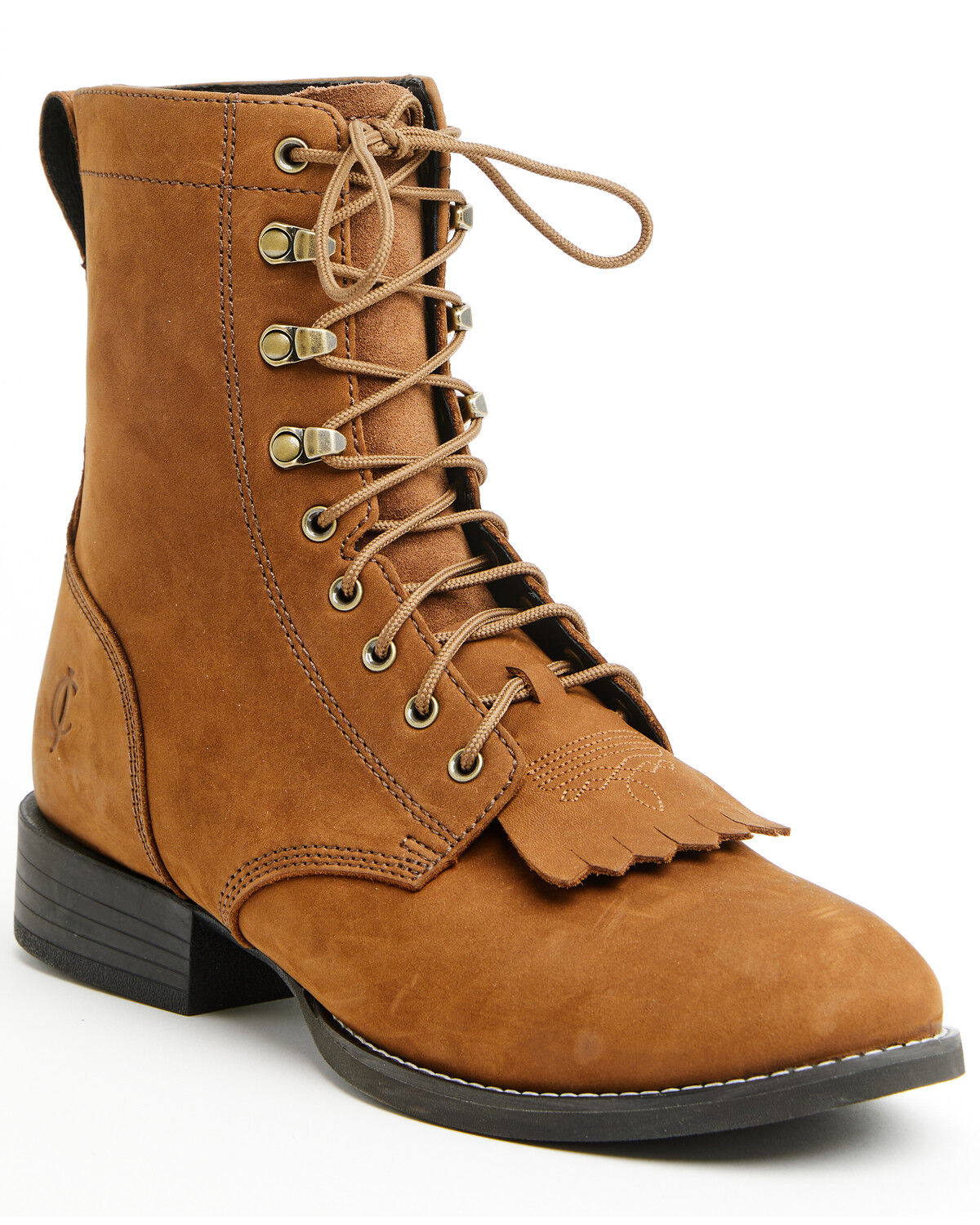 Cody James Men's 8" Highland Distressed Lace-Up Boots - Round Toe, Brown, hi-res
