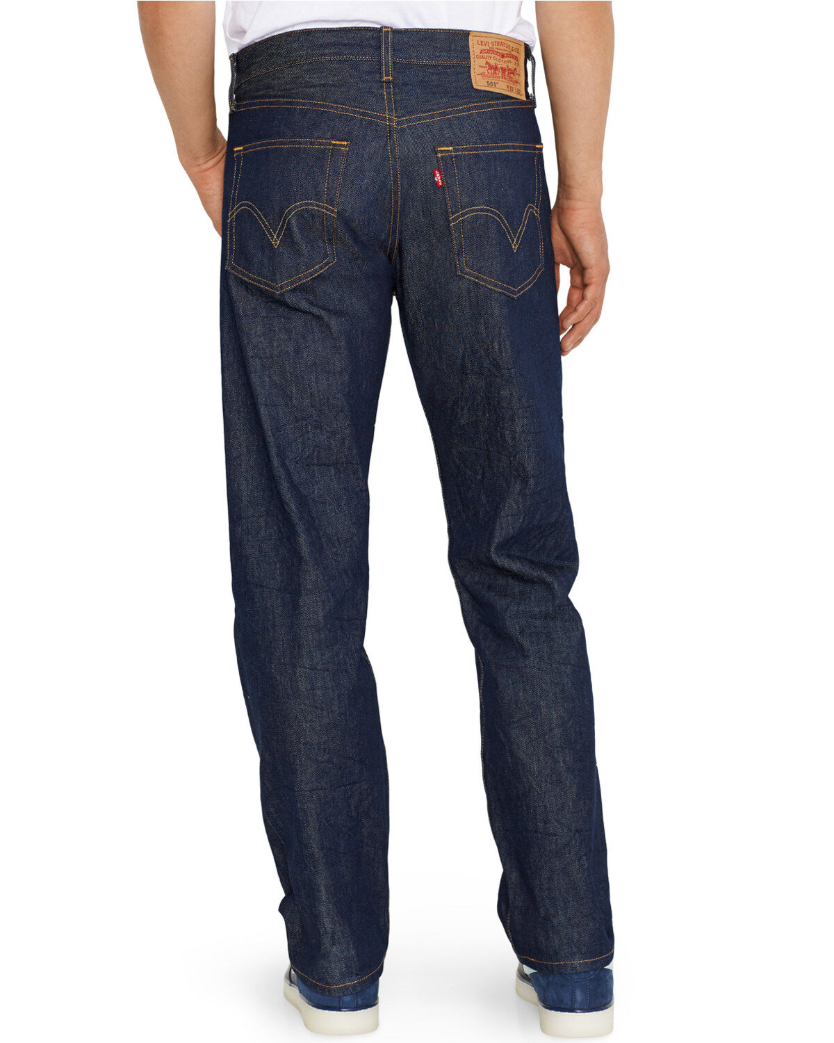 Levi's Men's 501 Original Shrink-to-Fit Regular Straight Leg Jeans, Indigo, hi-res