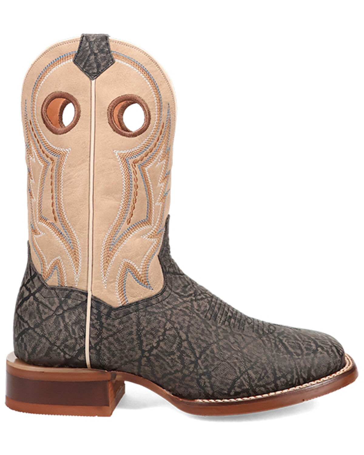Image #2 - Dan Post Men's Elephant Print Performance Western Boots - Broad Square Toe, Black, hi-res