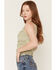 Image #2 - Cleo + Wolf Women's Lace Ruched Tank Top, Mint, hi-res