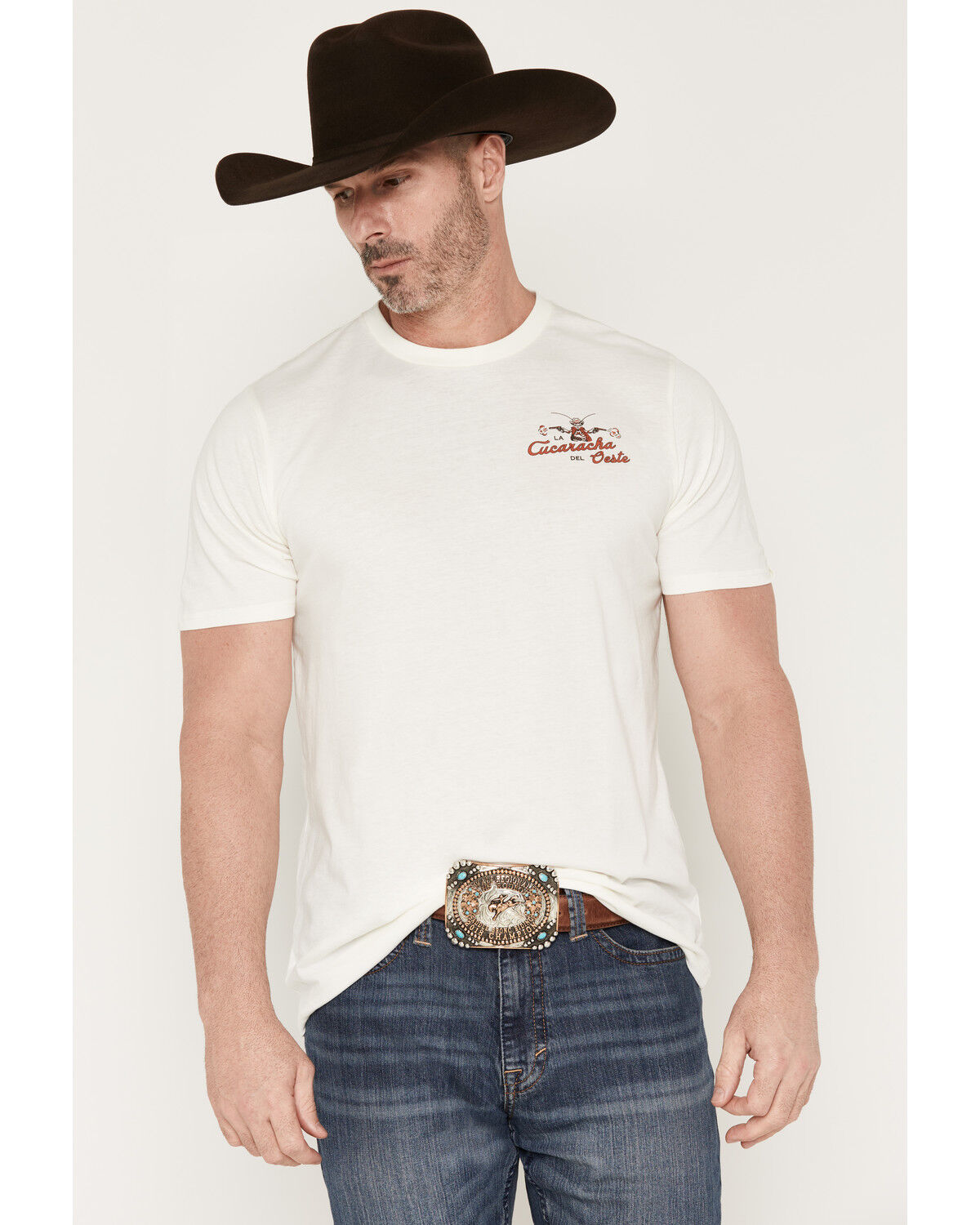 Image #2 - Sendero Provisions Men's La Cucaracha Short Sleeve Graphic T-Shirt, White, hi-res