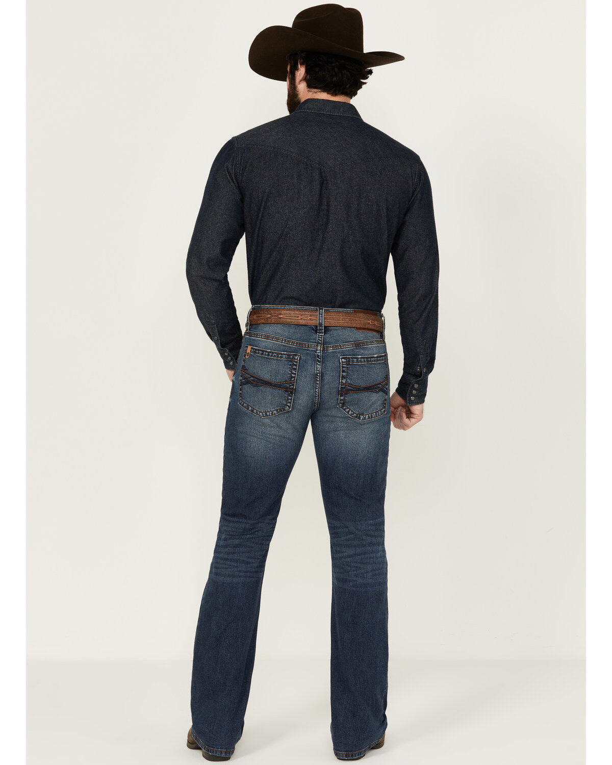 Image #3 - RANK 45&reg; Men's Yuma Wash Trigger Slim Bootcut Performance Stretch Denim Jeans, Blue, hi-res