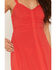 Image #3 - Lovestitch Women's Sleeveless Snap Front Midi Dress, Red, hi-res