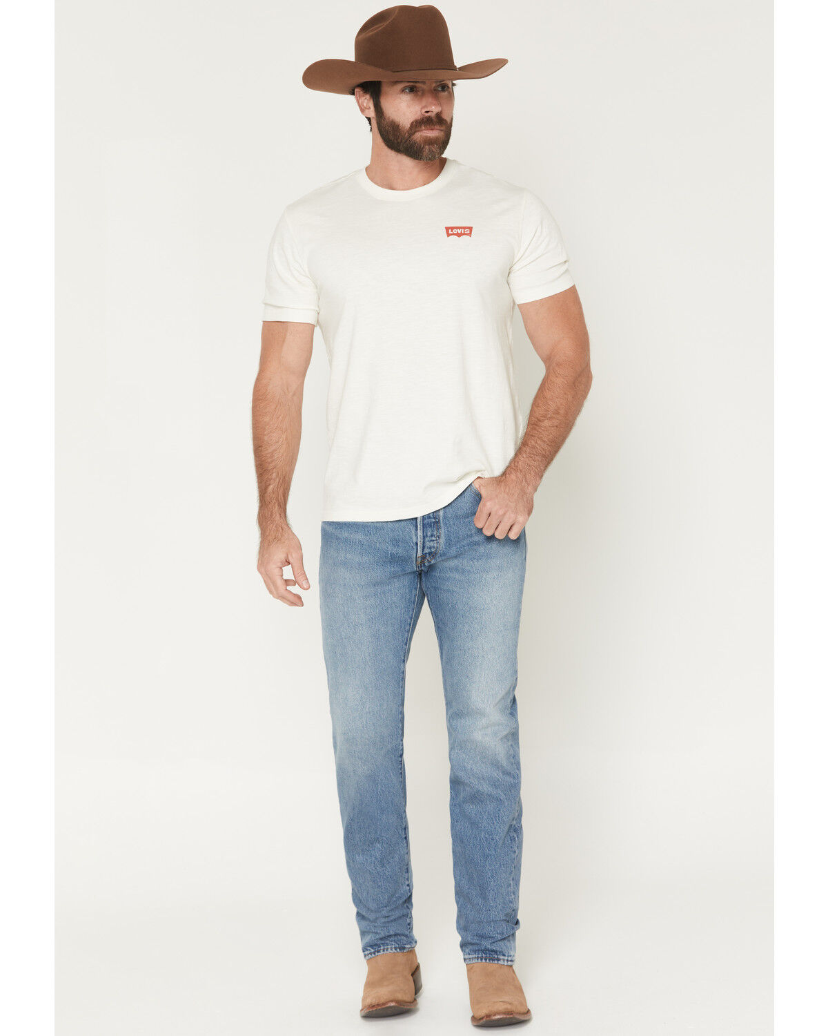 Levi's Men's 501&reg; Road Work Medium Wash Relaxed Straight Rigid Denim Jeans, Medium Wash, hi-res