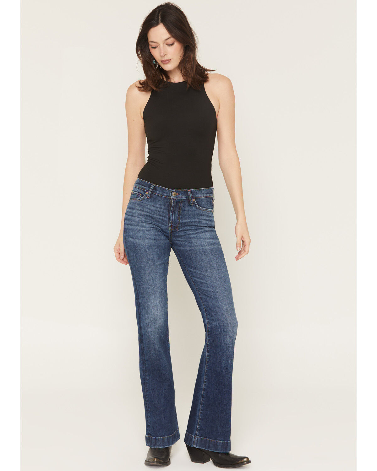 Image #3 - 7 For All Mankind Women's Tailorless Dojo Slim Trouser Stretch Denim Jeans, Dark Wash, hi-res