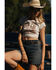 Image #1 - Cleo + Wolf Women's Horse Stamp Short Sleeve Graphic Tee, Ivory, hi-res