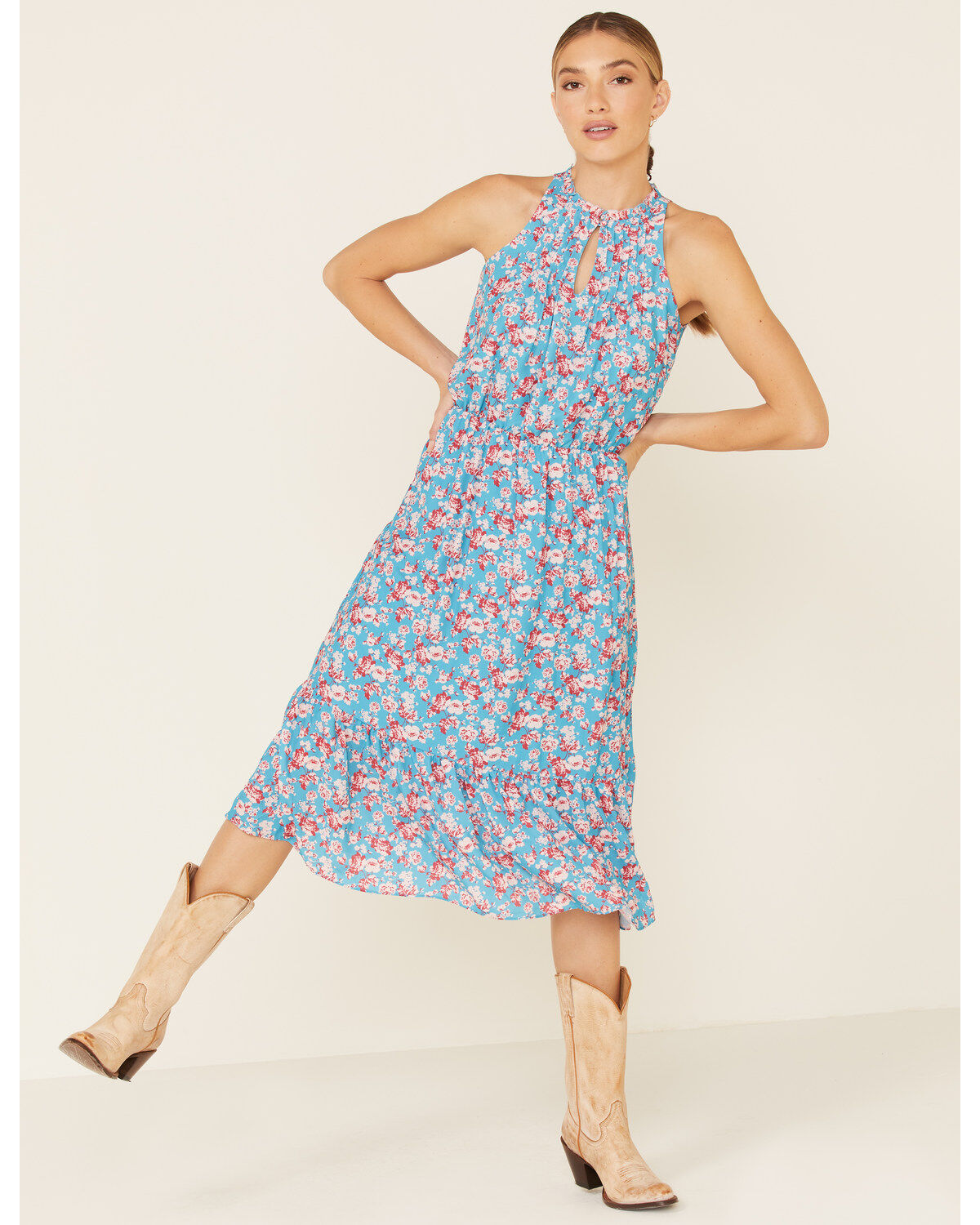 Stetson Women's Floral Prairie Sleeveless Midi Dress, Multi, hi-res