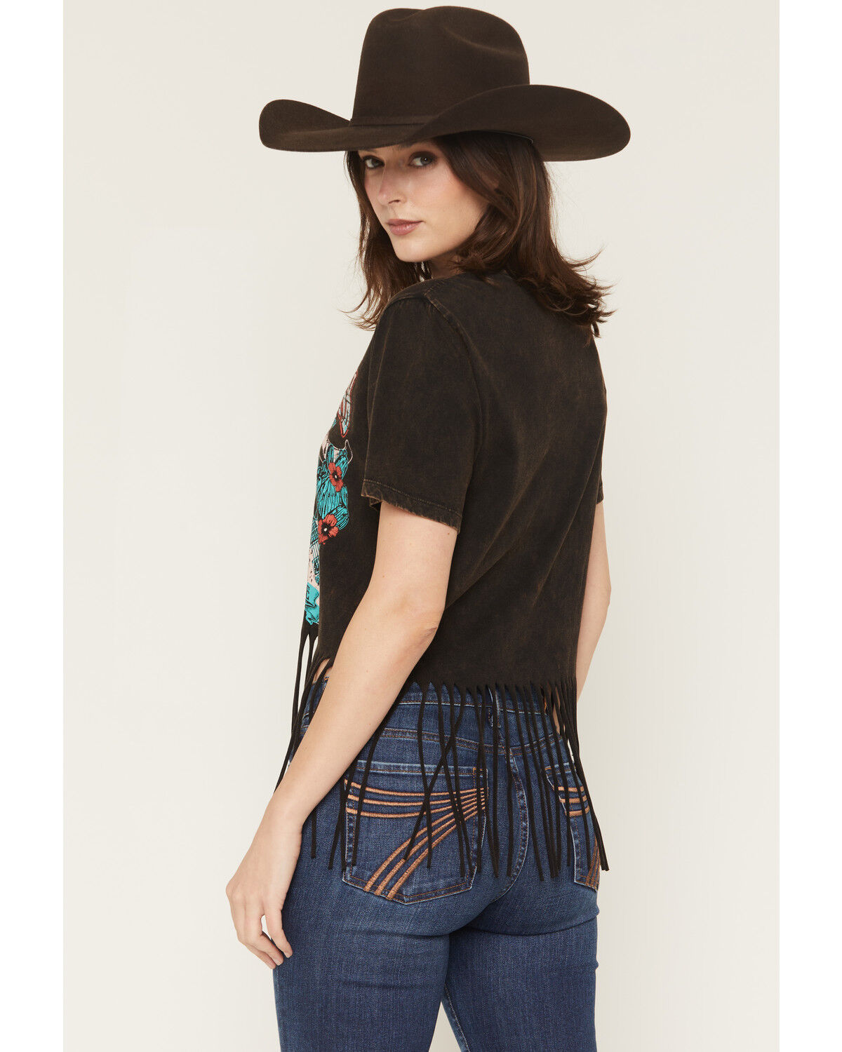 Image #4 - Rock & Roll Denim Women's Honky Tonk Graphic Short Sleeve Graphic Tee, Black, hi-res