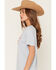 Image #2 - Cowgirl Up Women's Logo Star Short Sleeve Graphic Tee, Blue, hi-res