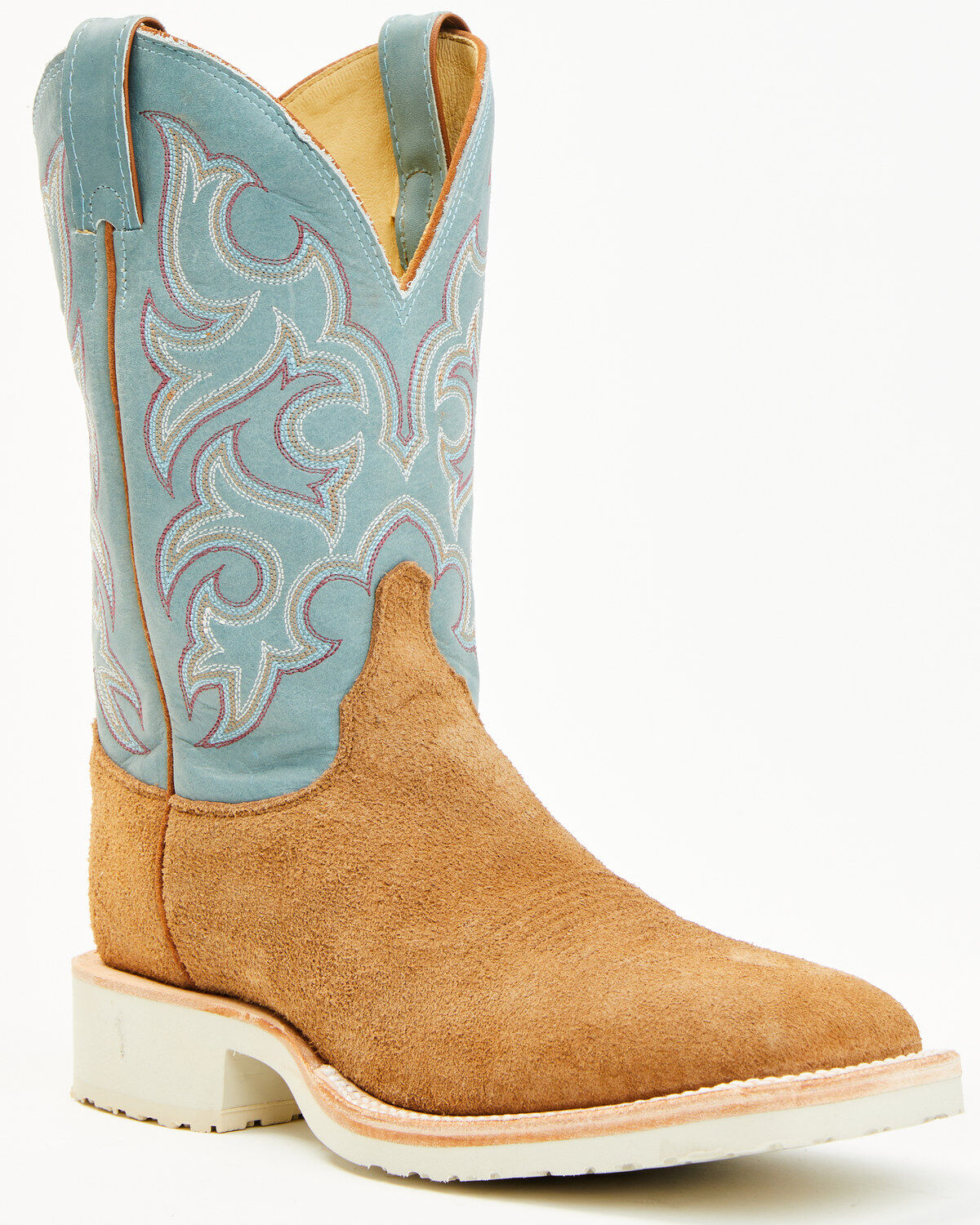 Justin Men's Alamo Roughout Performance Western Boots - Broad Square Toe, Tan, hi-res