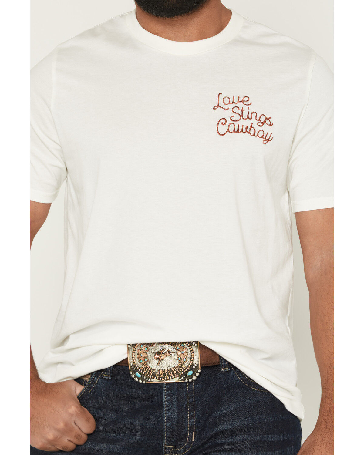 Image #3 - Sendero Provisions Men's Love Sting Short Sleeve Graphic T-Shirt, Natural, hi-res