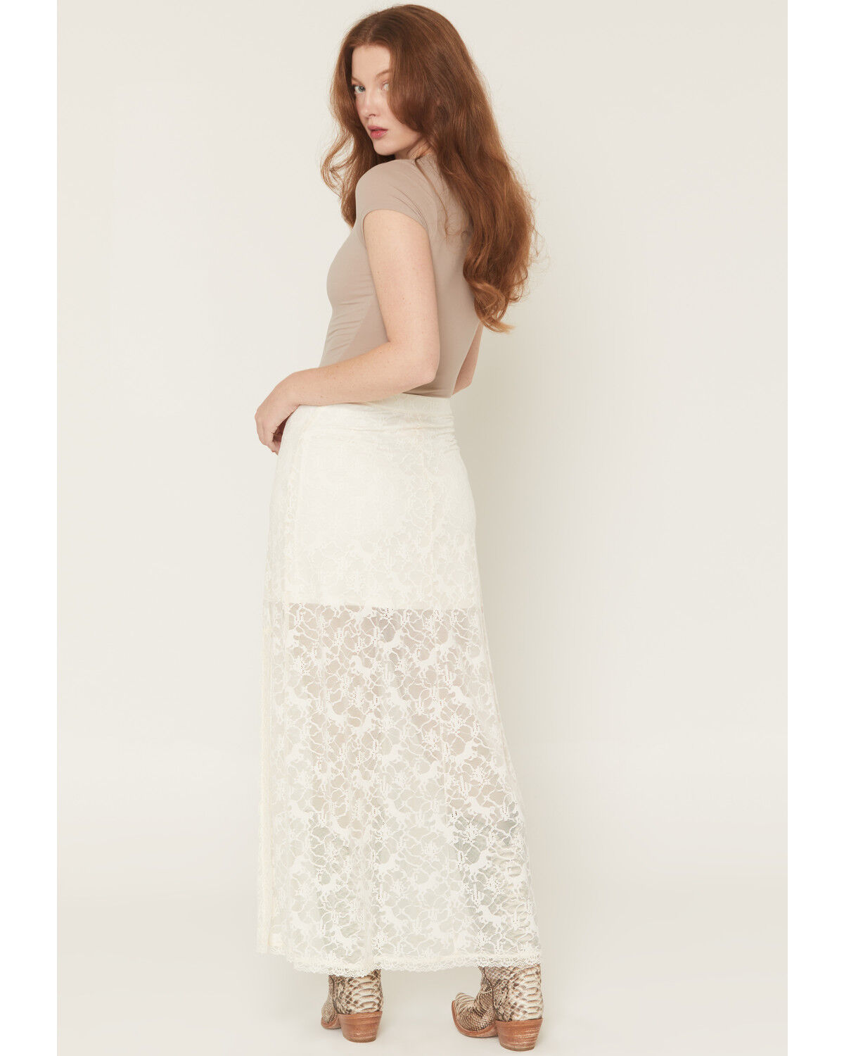 Image #5 - Idyllwind Women's Palomino Horse Lace Midi Skirt, Ivory, hi-res