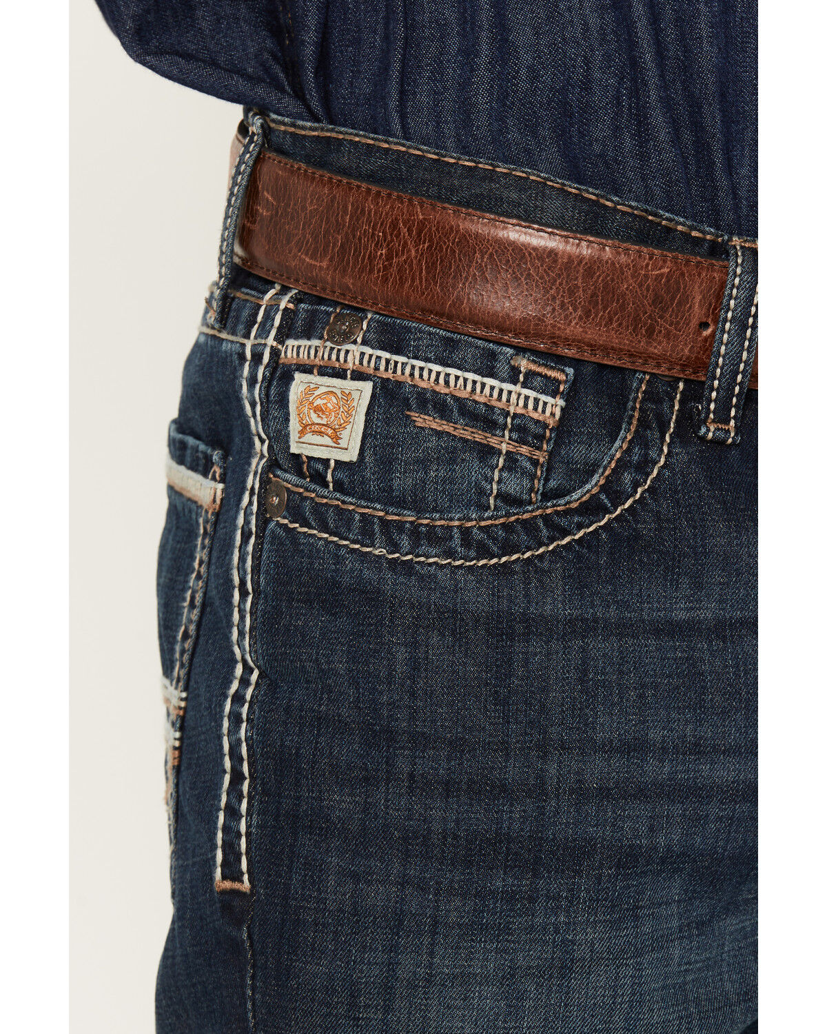 Image #2 - Cinch Men's Ian Rigid Dark Slim Bootcut Jeans, Indigo, hi-res